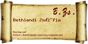 Bethlendi Zsófia névjegykártya